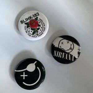 Nirvana - Blink 182 - Loungefly Pirate Lapel Pins Set of 3